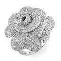 Big Flower CZ Diamond 925 Bijoux en argent sterling